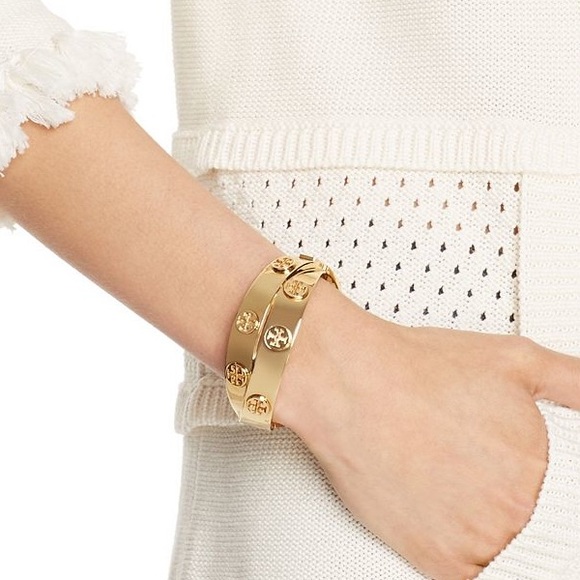 Tory Burch Jewelry - Tory Burch Metal Logo Double-Wrap Bracelet